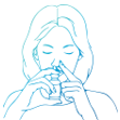 Spray once in each nostril